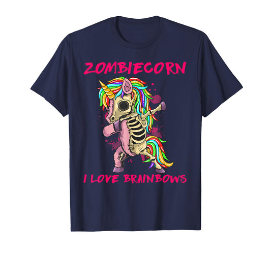 Zombiecorn I Love Brainbows Zombie Halloween Unicorn Lovers T-Shirt