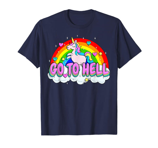 Vintage Go to Hell - Unicorn T-Shirt