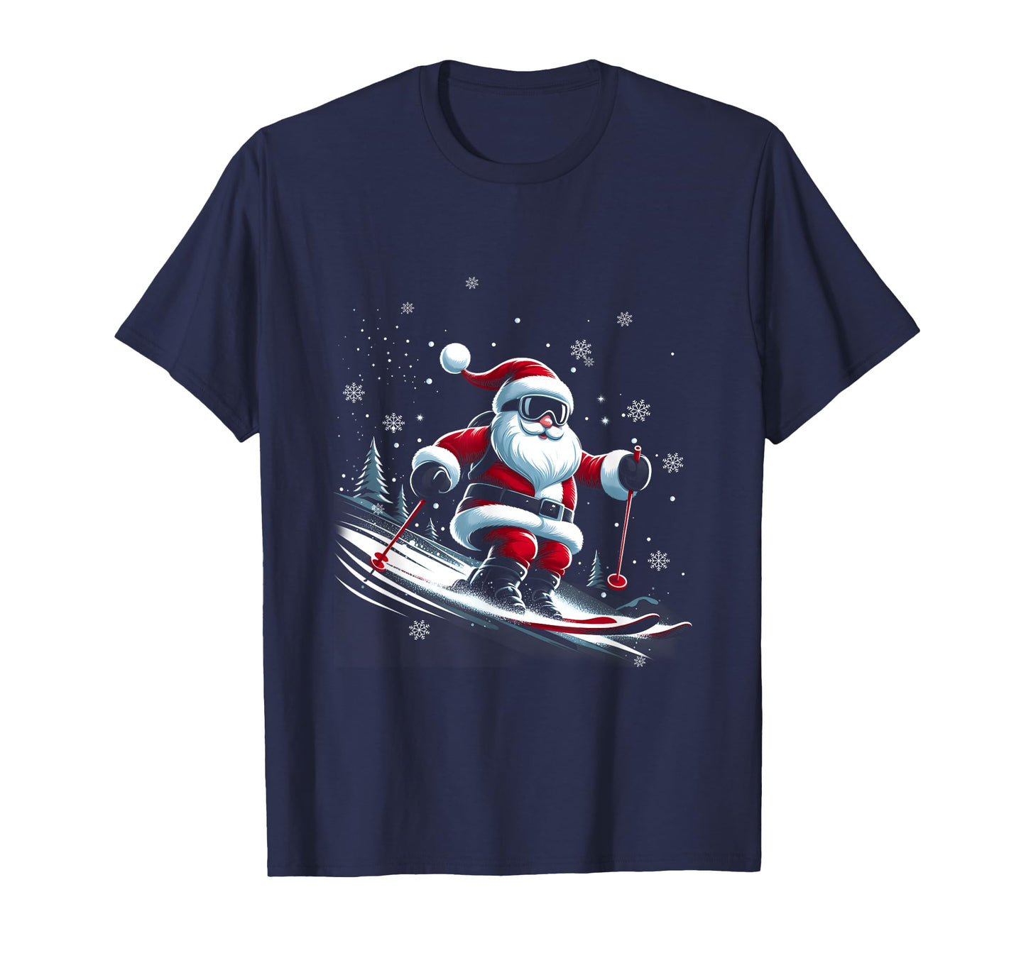 Skiing Santa Claus Christmas Ski Winter Sport X-Mas Skier T-Shirt