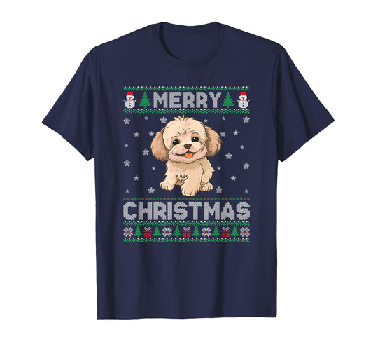 Maltipoo Dog Men Women Kids Ugly Christmas Sweater T-Shirt