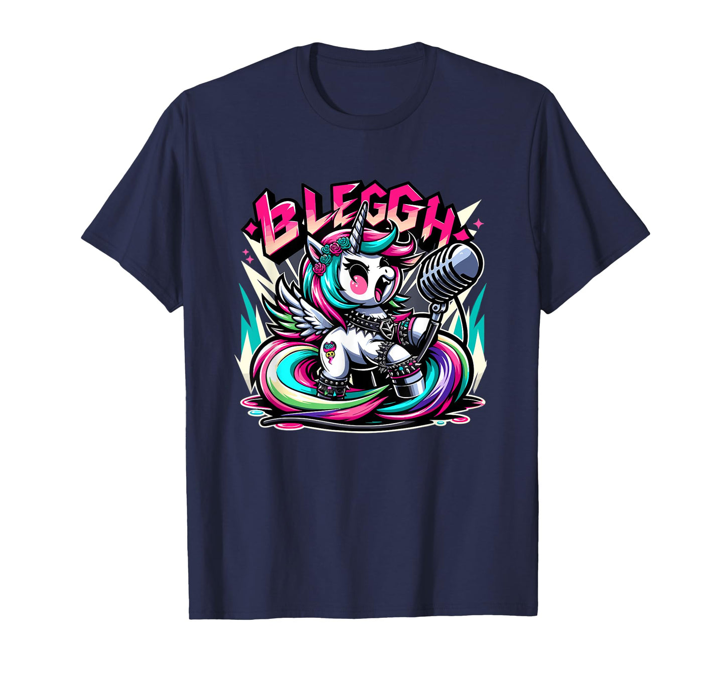Blegh - Metalcore Unicorn Screaming Into a Microphone T-Shirt