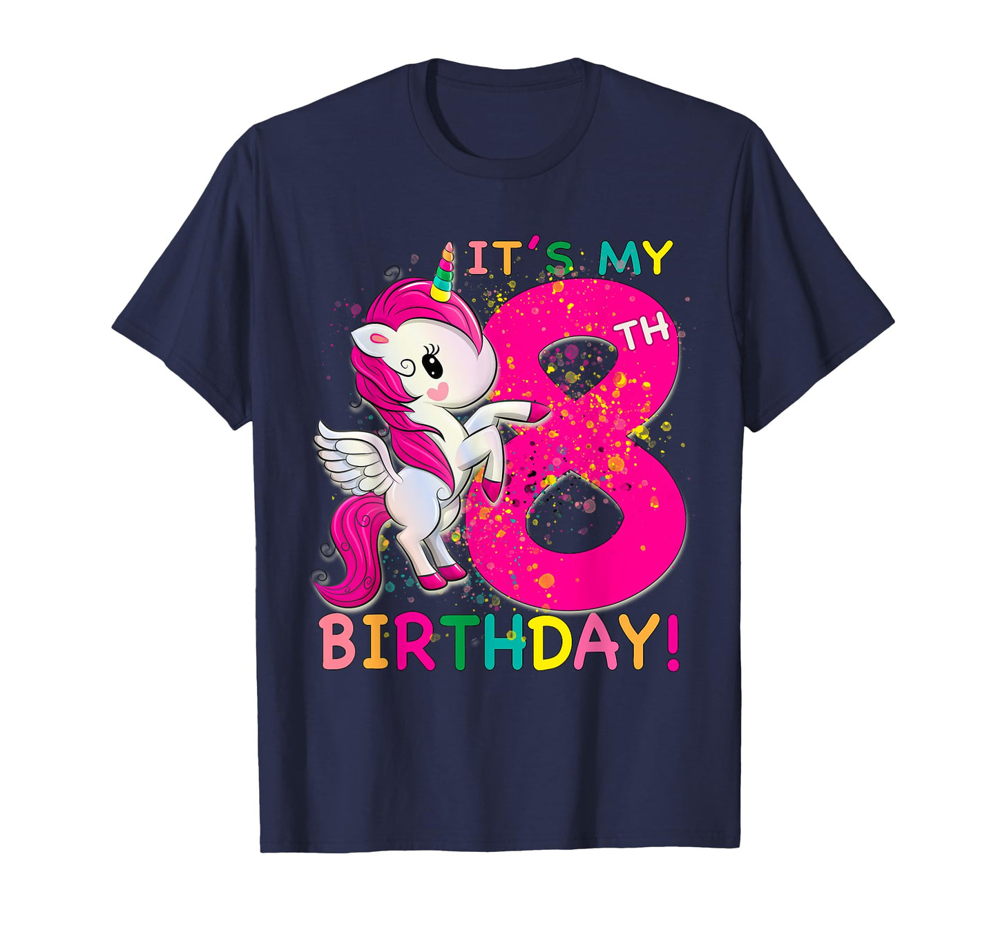 Kids Its My 8th Birthday Unicorn 8 year old Birthday girl T-Shirt