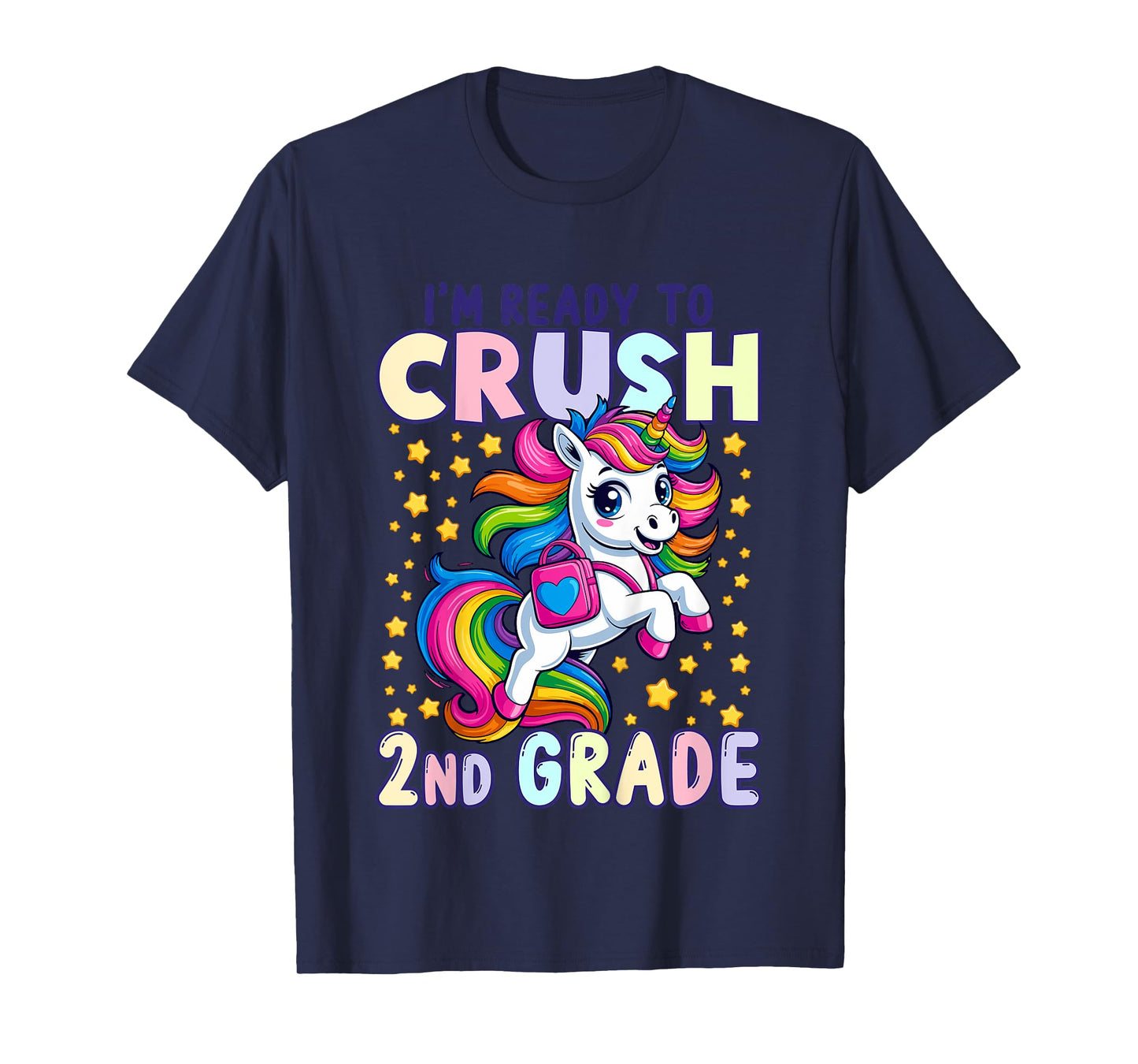 Crush 2nd Grade Girls Back to School Unicorn First Day T-Shirt