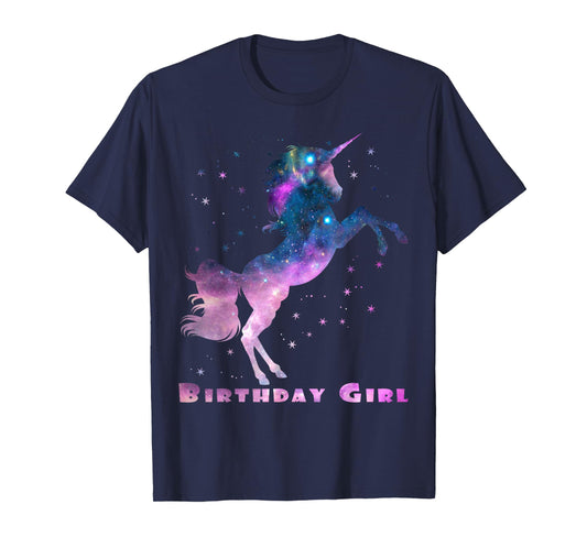 Space Unicorn Birthday Girl Galaxy Unicorn Cute Teens Kids T-Shirt