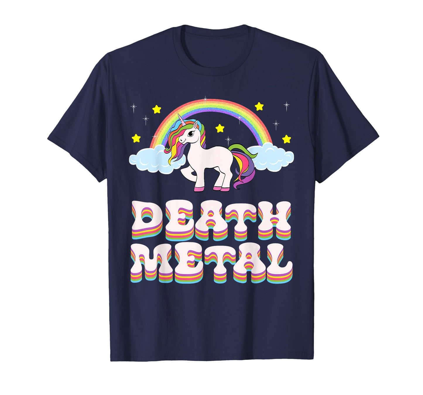 Funny Death Metal Unicorn Rainbow T-Shirt Gift T-Shirt