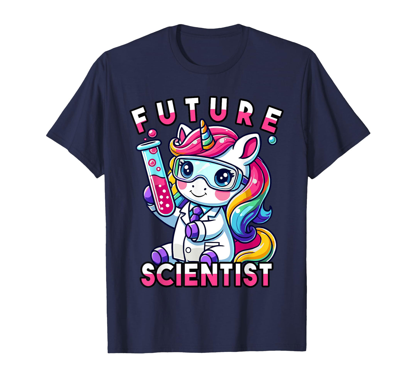 Future Scientist Girls Unicorn Science-Inspired Graphic T-Shirt