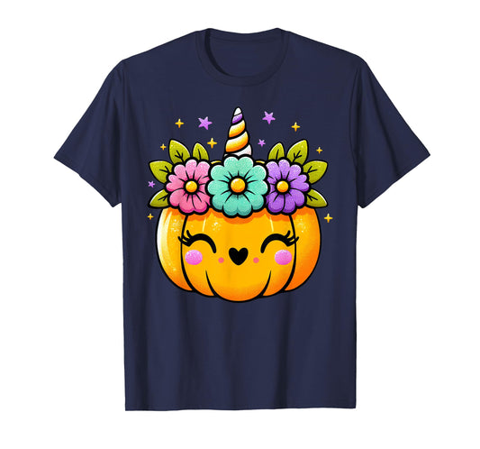 Cute Halloween Unicorn Pumpkin Halloween for Women Girls T-Shirt