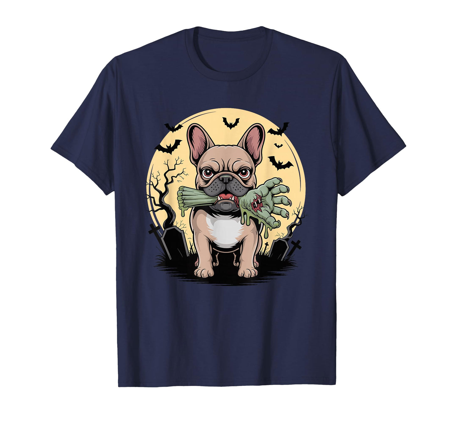 Halloween Moon Zombie French Bulldog Frenchie T-Shirt