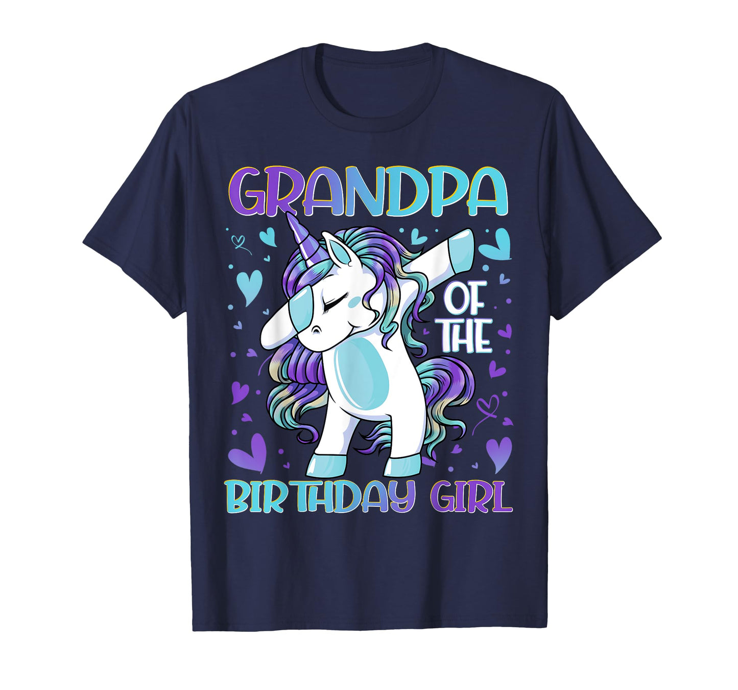 Grandpa of the Birthday Girl Dabbing Unicorn Grand Father T-Shirt