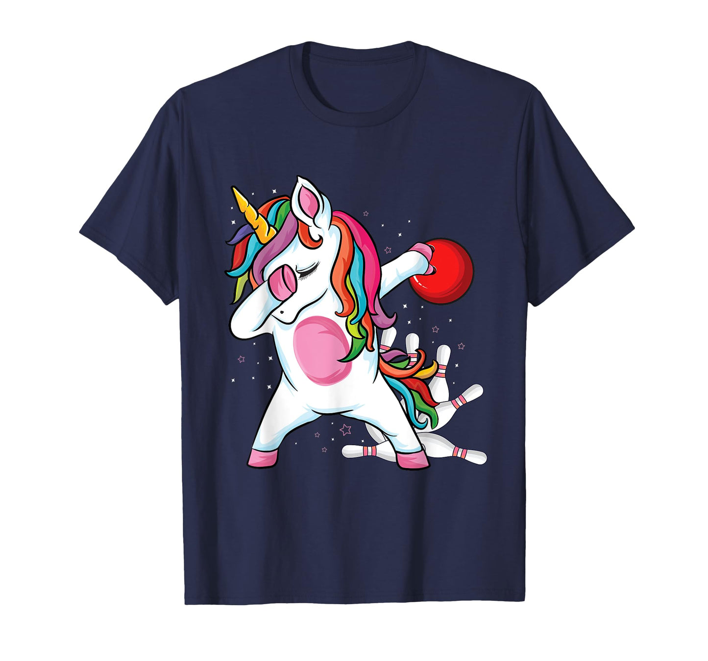 Magical Dabbing Unicorn Bowling Ball Pins Bowling Birthday T-Shirt