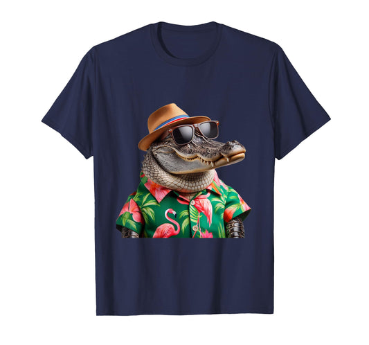 Florida Alligator Hawaiian Shirt Funny Vacation Gator Art T-Shirt