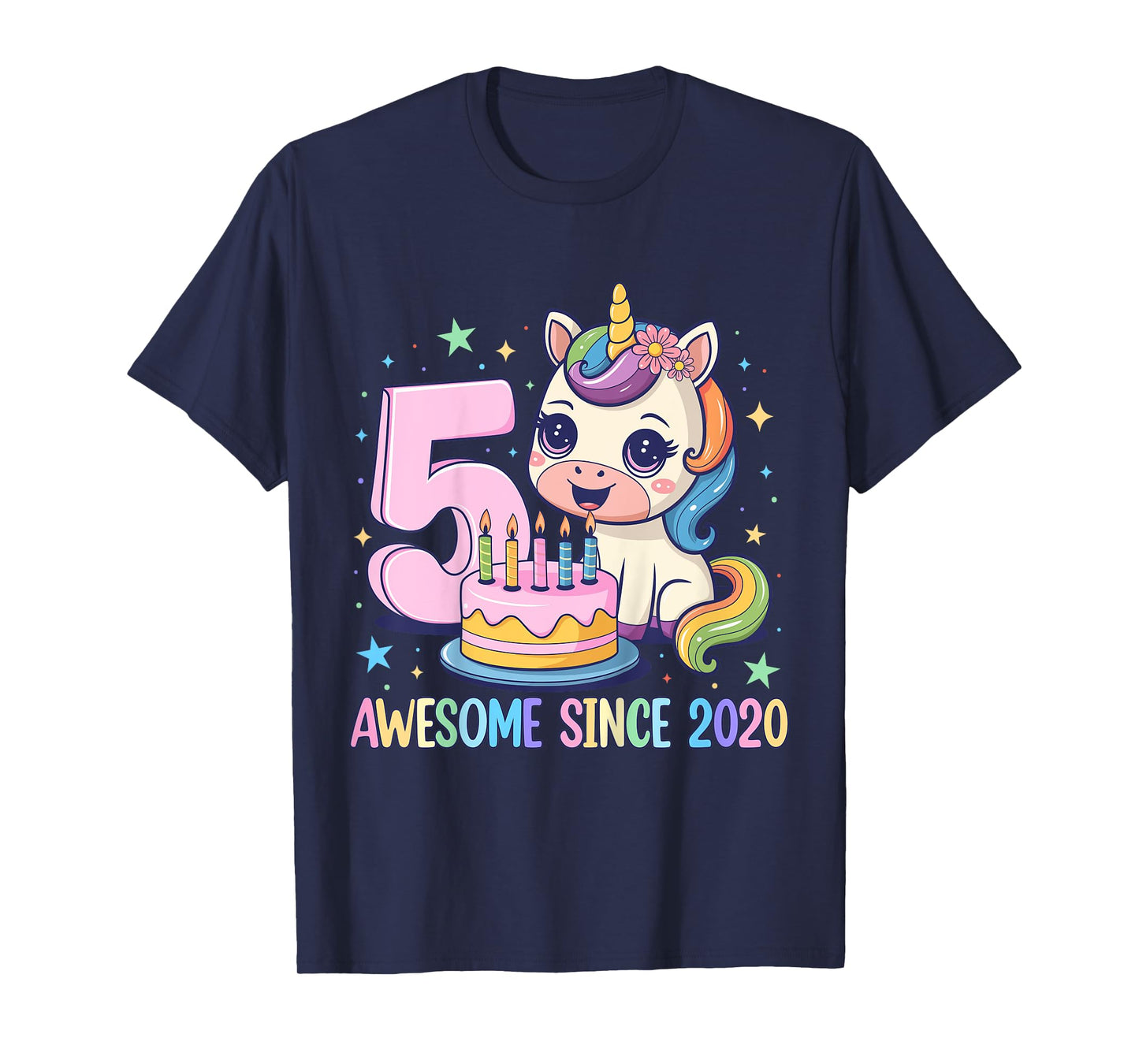 Kids Unicorn 5th Birthday 5 Year Old Unicorn Party Girls Outfit T-Shirt