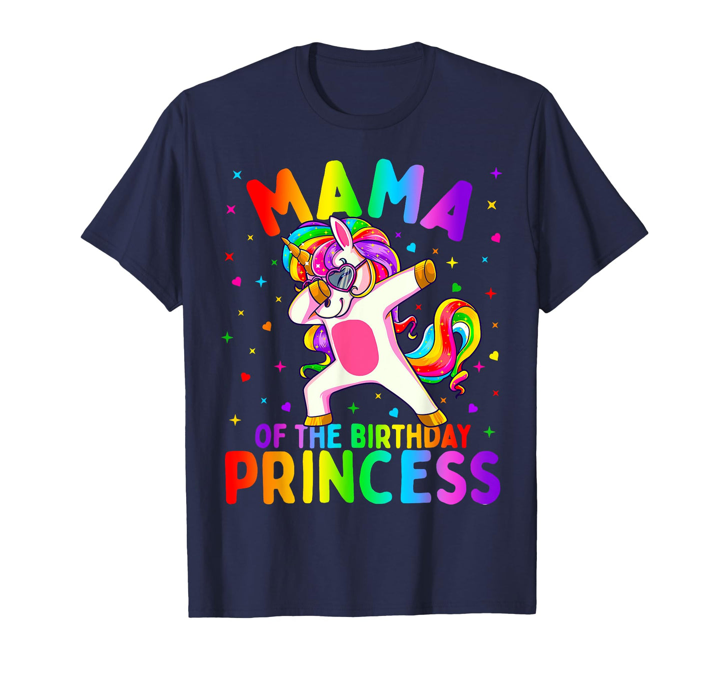 Mama of the Birthday Princess Girl Dabbing Unicorn Mom T-Shirt