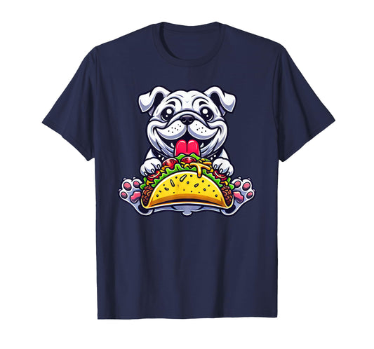 English Bulldog Dog Eating Taco T-Shirt