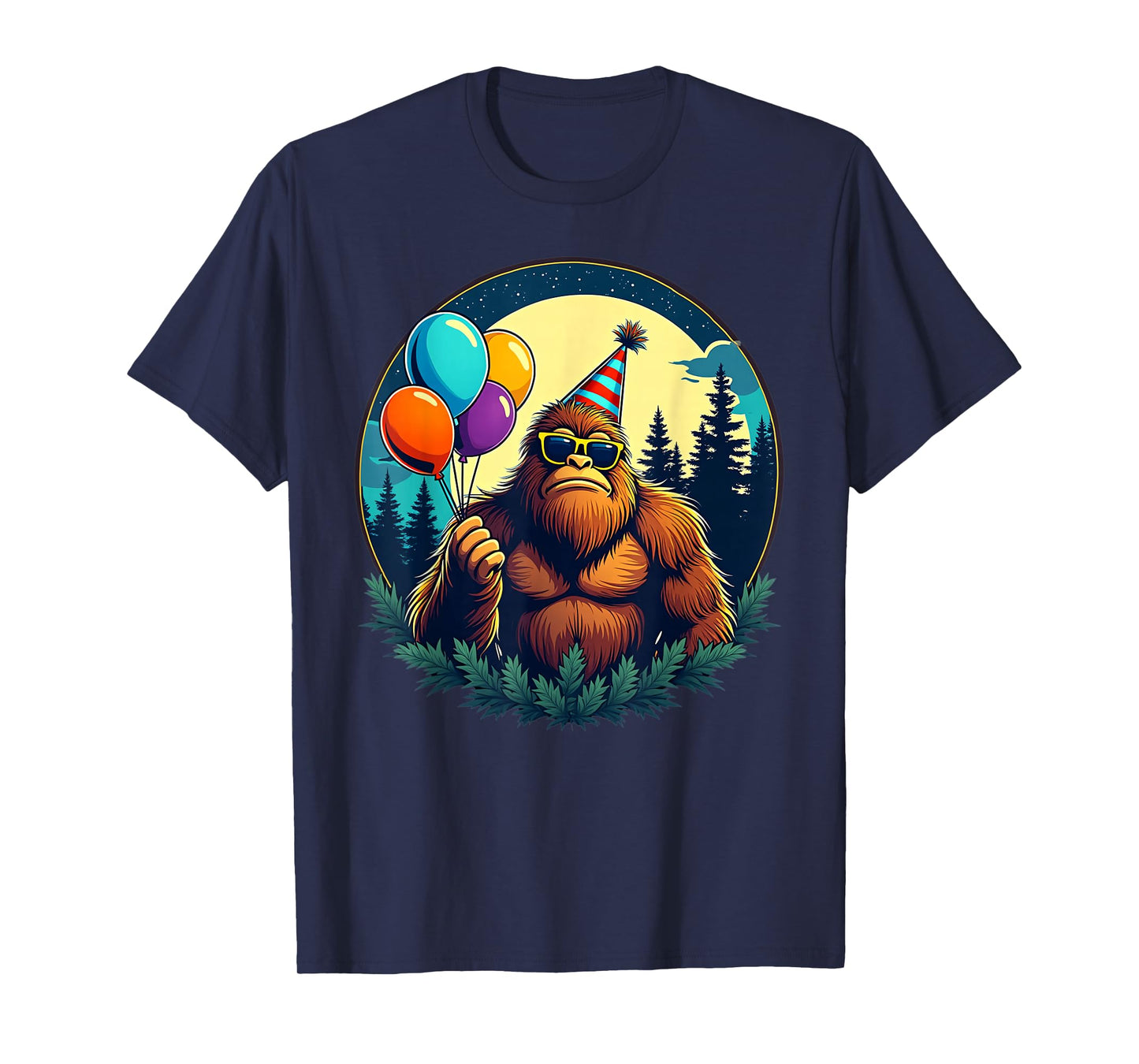 Bigfoot Birthday Party Fun With Balloons T-Shirt