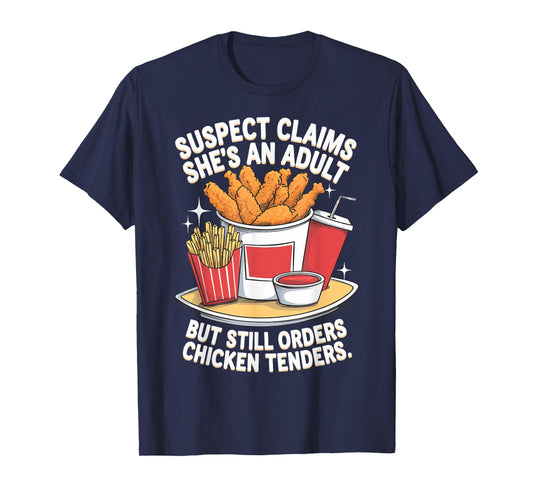 Suspect Claims She's An Adult But Orders Chicken Tenders T-Shirt
