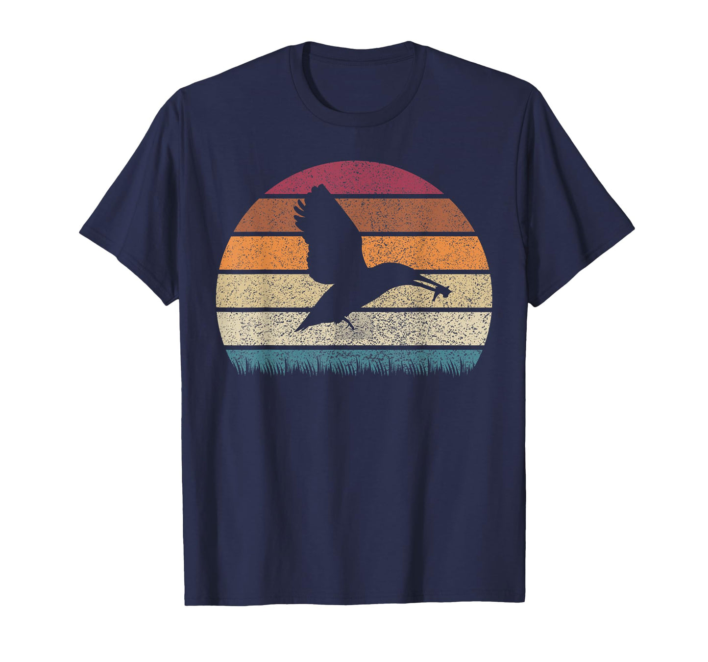 Vintage Retro Sunset Kingfisher Bird Lover Distressed Gift T-Shirt