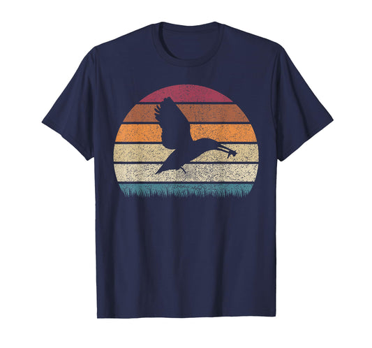 Vintage Retro Sunset Kingfisher Bird Lover Distressed Gift T-Shirt