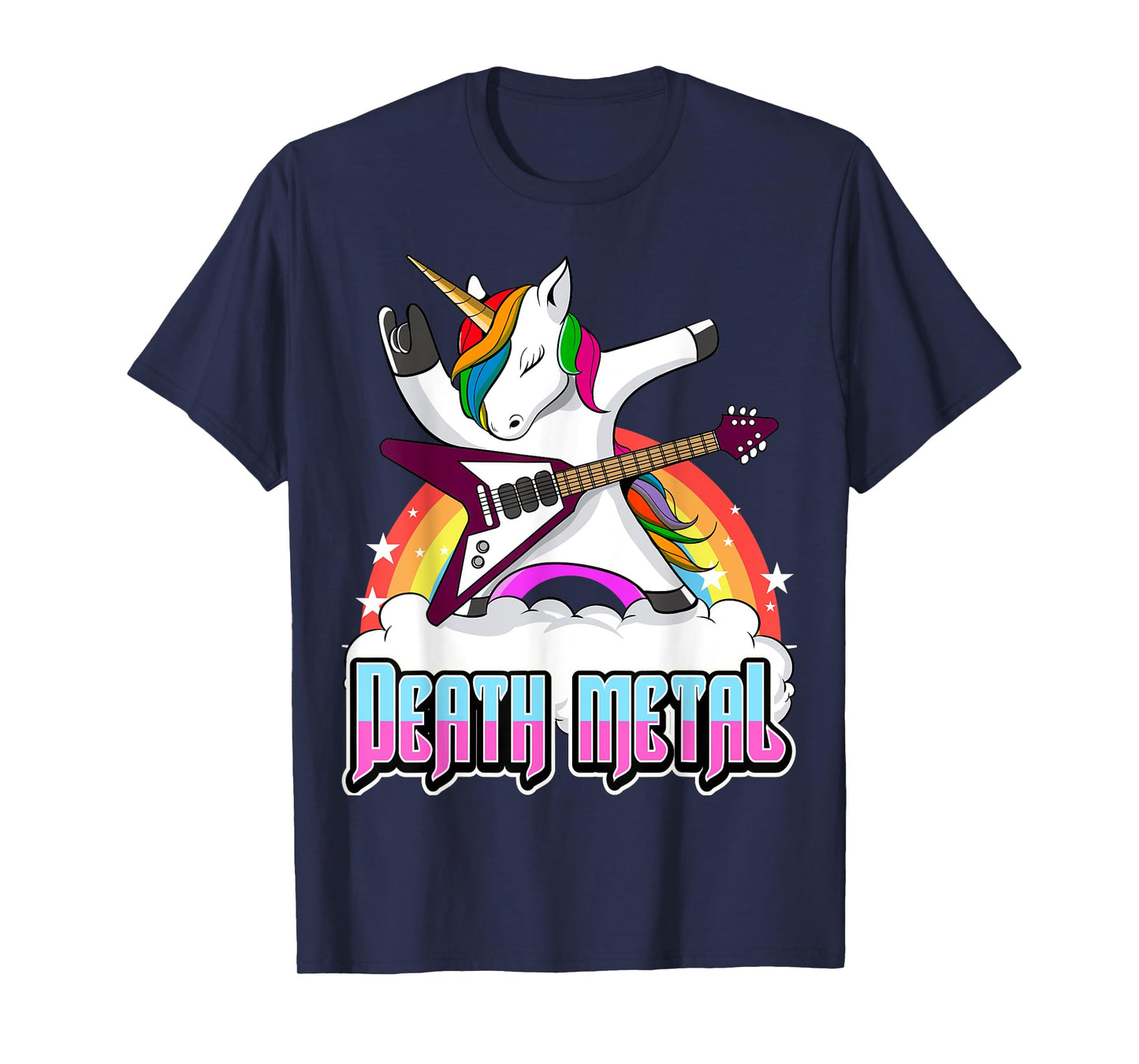 Death Metal Unicorn Funny Metal Heat Hard Rock T-Shirt