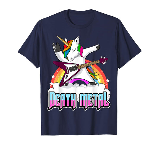 Death Metal Unicorn Funny Metal Heat Hard Rock T-Shirt