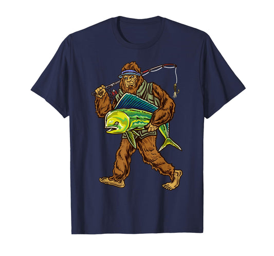 Mahi Fishing Bigfoot Ocean Dorado Fisherman T-Shirt