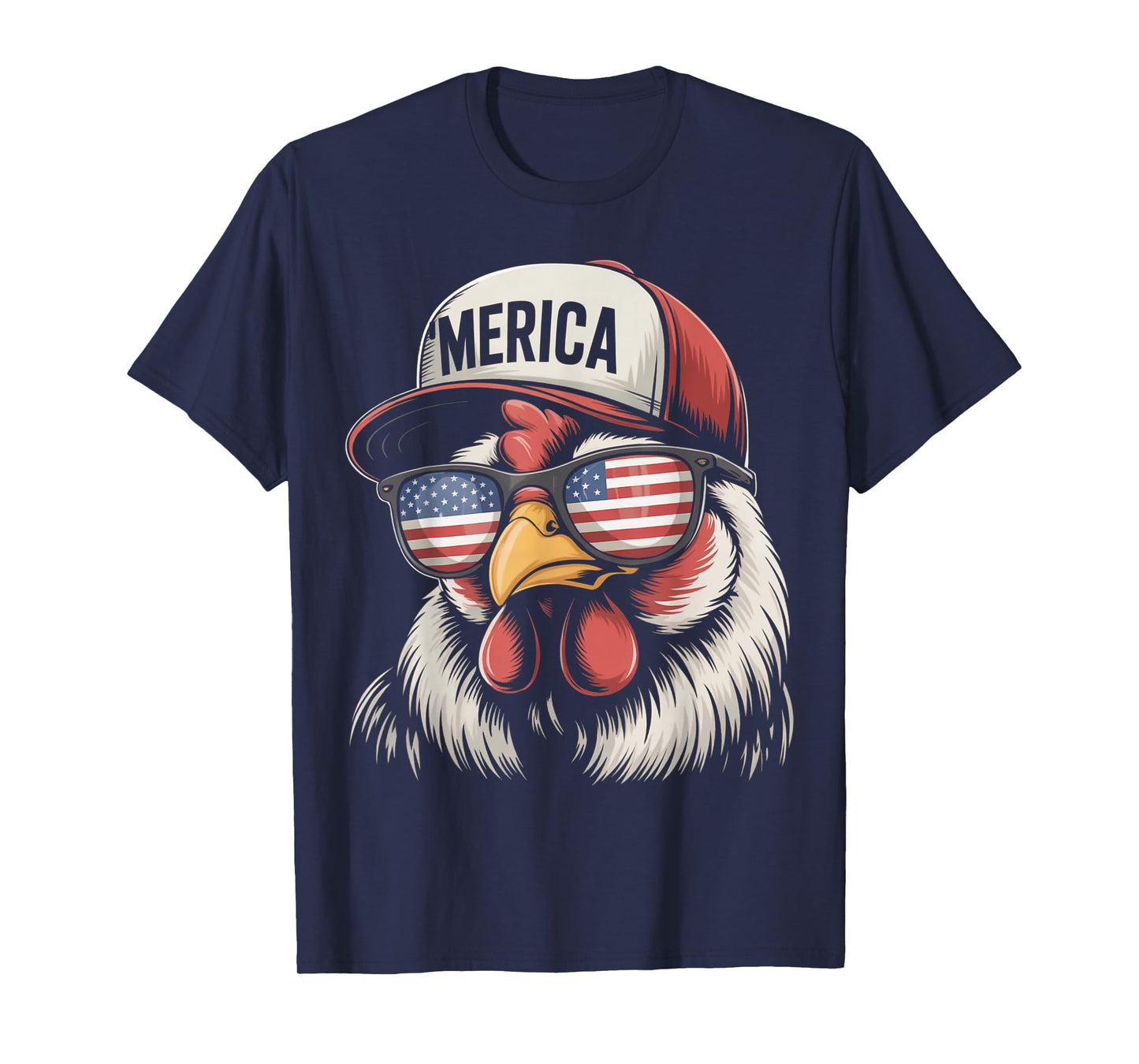 'Merica Chicken American Flag USA Farmer Funny 4th Of July T-Shirt