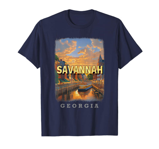 Savannah Georgia GA Riverfront Charm SD334 T-Shirt