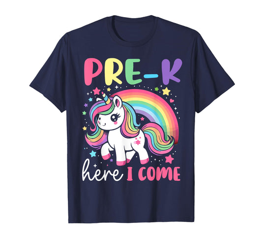 PreK Here I Come Unicorn Girls Back To School Team Preschool T-Shirt