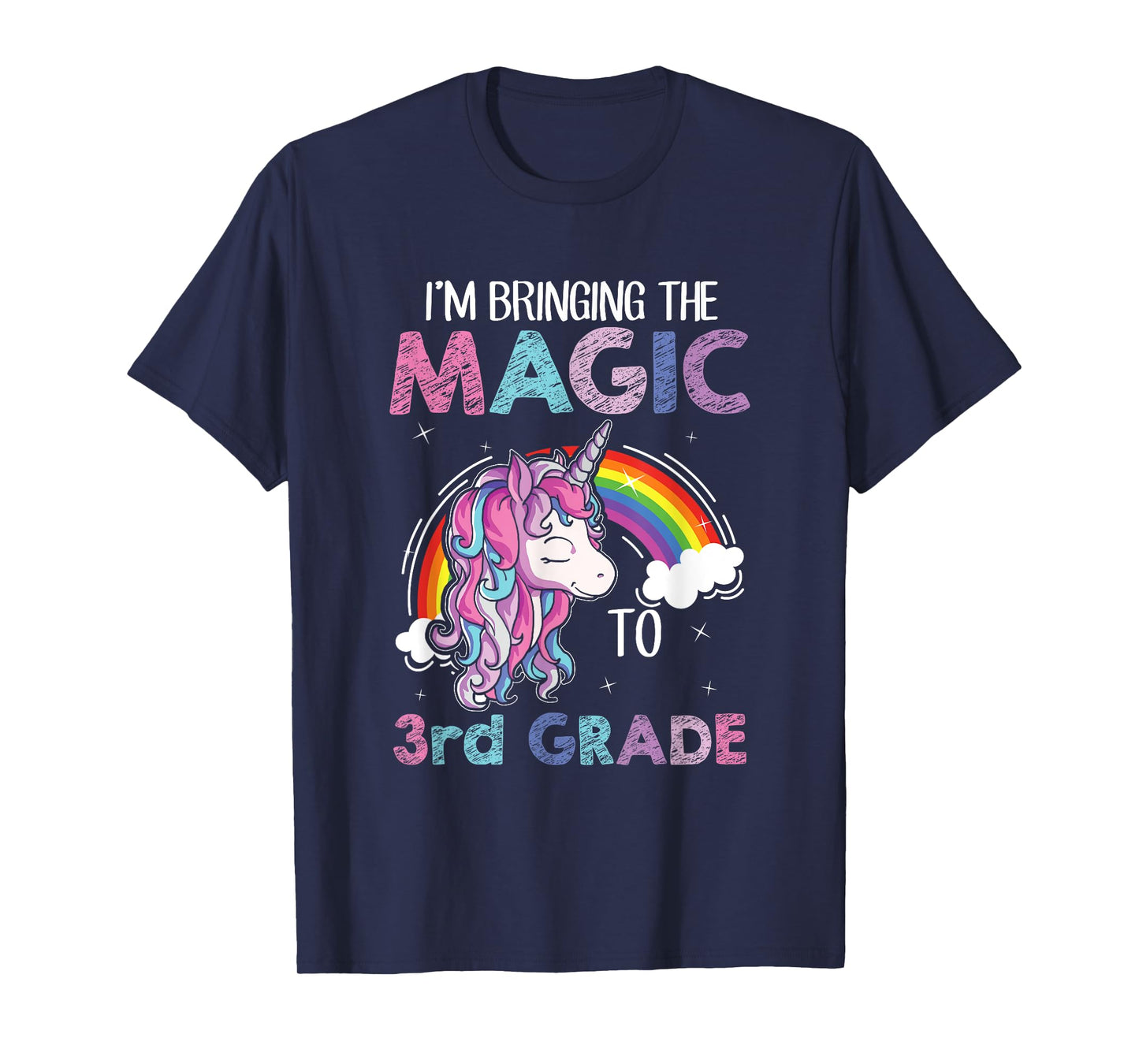 Unicorn 3rd Grade Girls Back to School Shirt Teacher Outfit T-Shirt