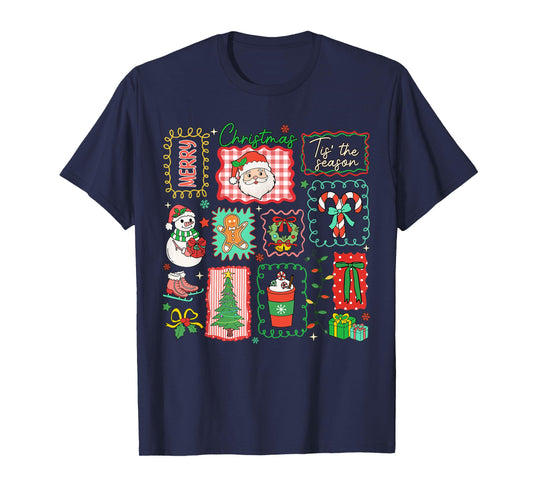 Preppy Tis The Season Merry Christmas Santa Family Xmas Kids T-Shirt