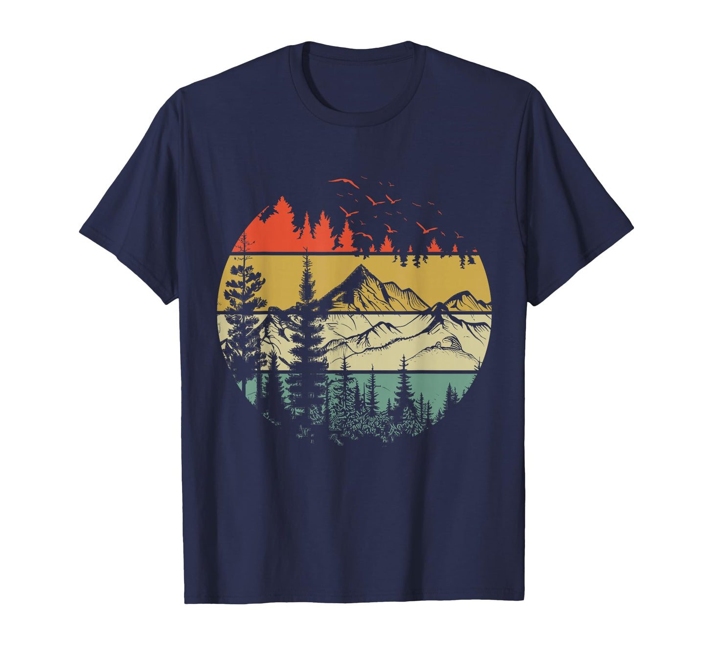 Retro Forest Trees Outdoors Nature Women Men Vintage Graphic T-Shirt