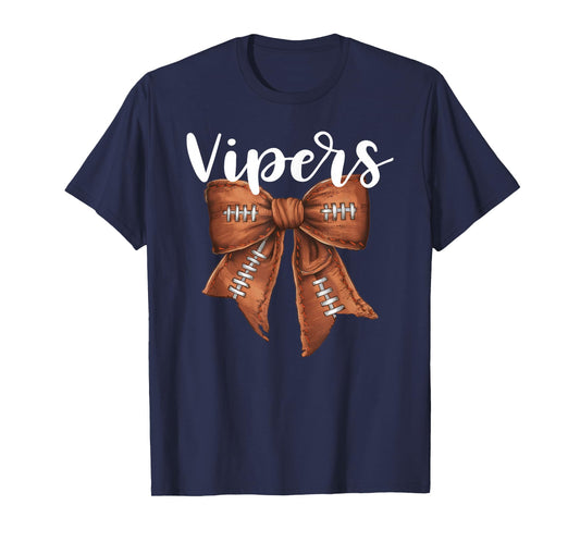 Vipers Football Bow School Spirit Team Mascot Game Night T-Shirt