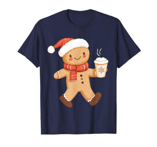 Gingerbread Coffee Lover Xmas Cookie Baking Women Christmas T-Shirt