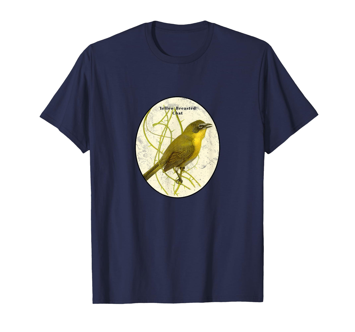 Retro Antique Yellow-Breasted Chat Vintage Bird Design T-Shirt