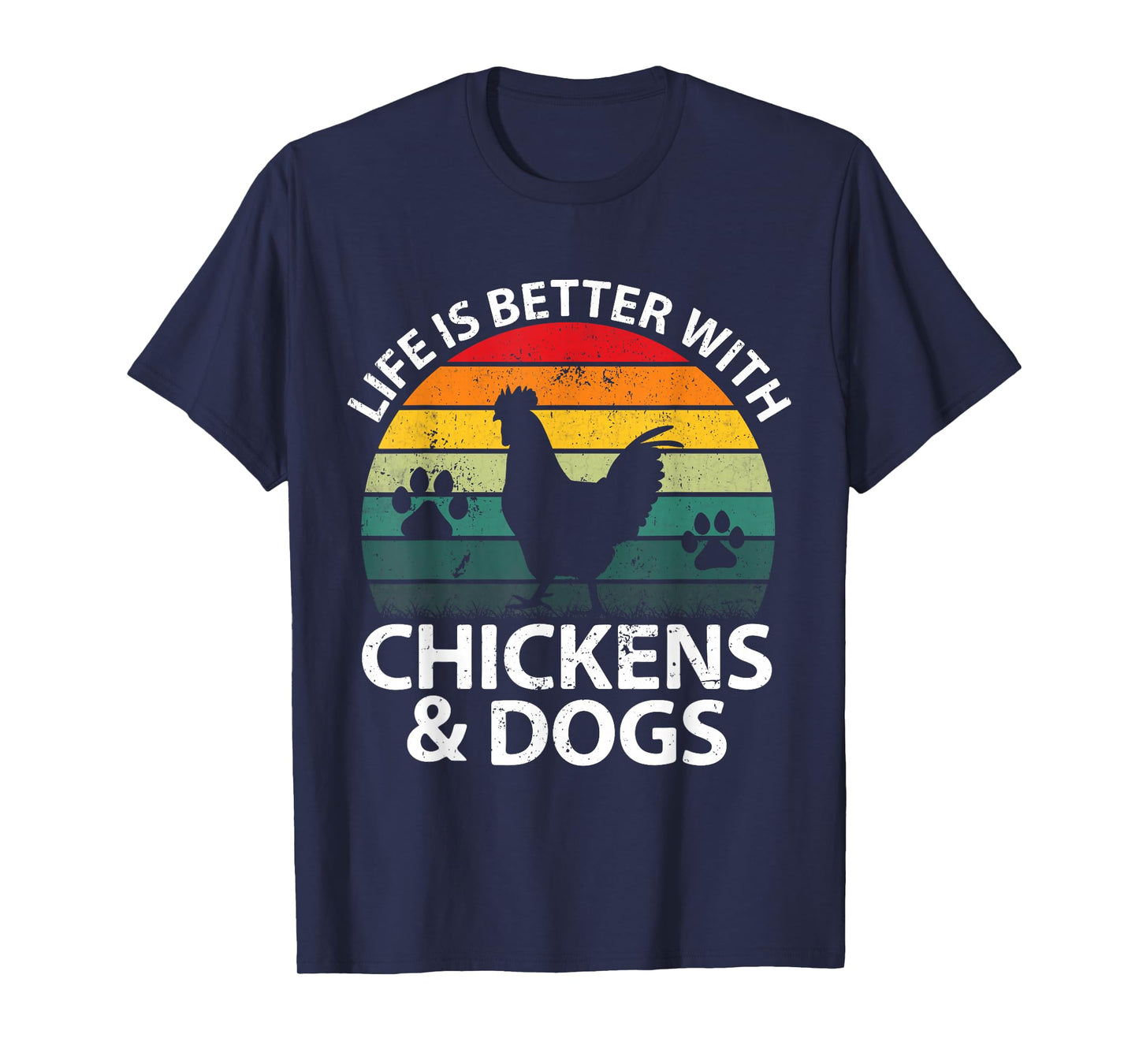Life Is Better With Chickens & Dogs Women Girls Farmer T-Shirt