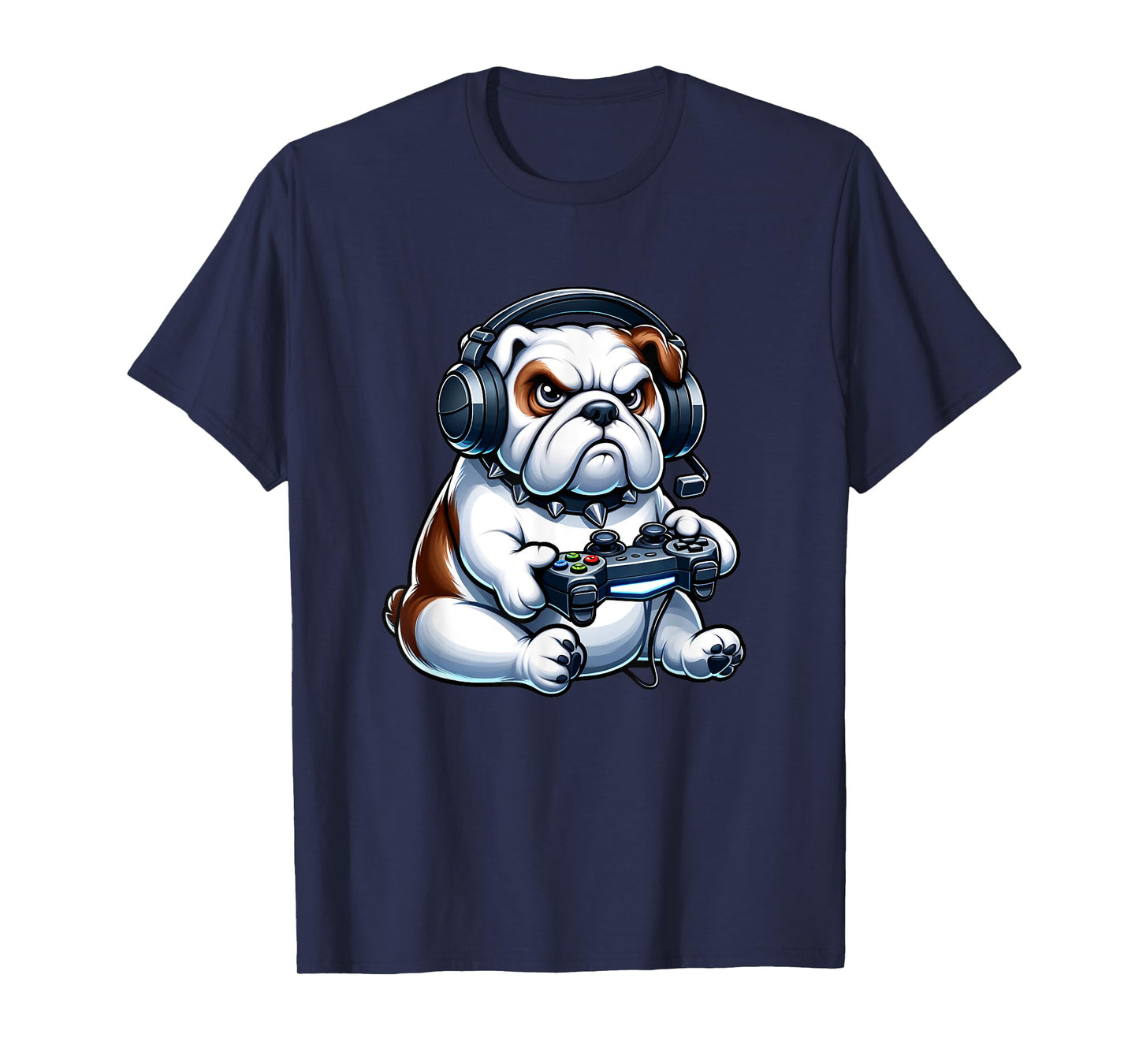 Cute Bulldog Gamer Video Games Funny Boys Girls Kids T-Shirt