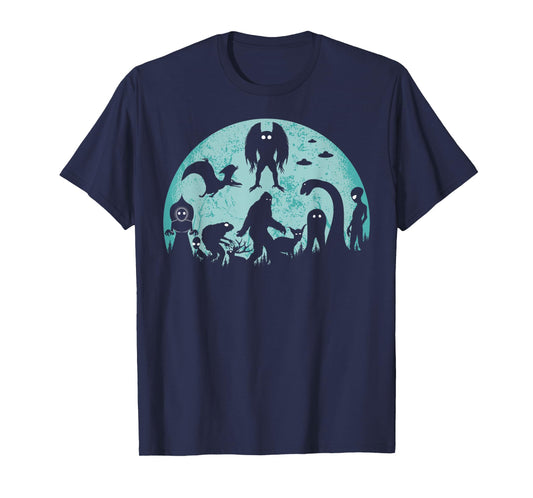 Bigfoot Loch Ness Monster Mothman And Aliens Funny Cryptid T-Shirt