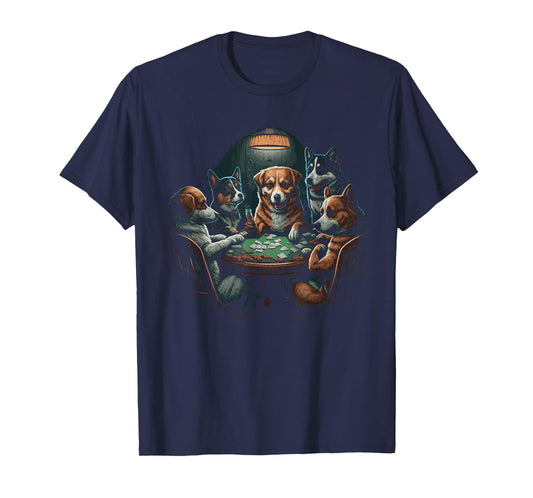 Dogs Playing Poker Cards Dog Casino Player Gambling T-Shirt for Men Women