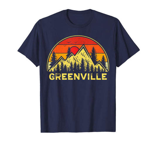Retro Greenville South Carolina SC Mountains Hiking Souvenir T-Shirt