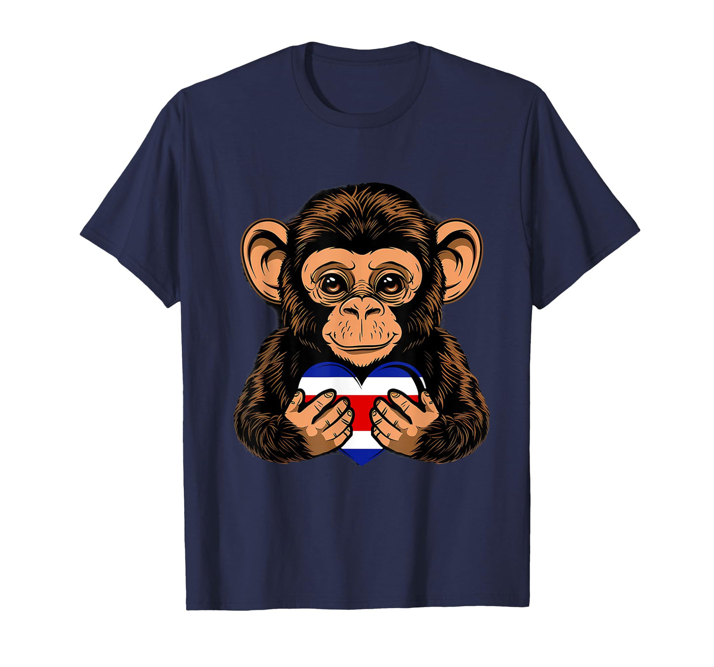 Costa Rica Monkey Costa Rican Flag Heart Costa Rican Roots T-Shirt