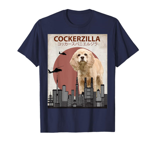 Cockerzilla Funny Cocker Spaniel T-Shirt | Dog Lovers Gift Men Women Girls Kids T-Shirt