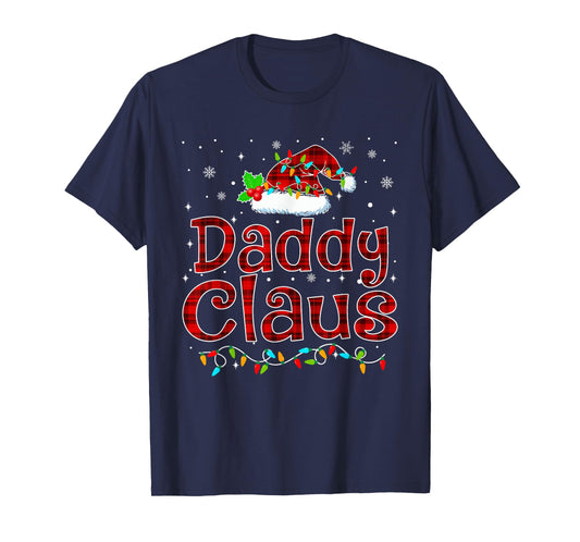 Daddy Claus Christmas Pajama Matching Family Xmas Lights T-Shirt