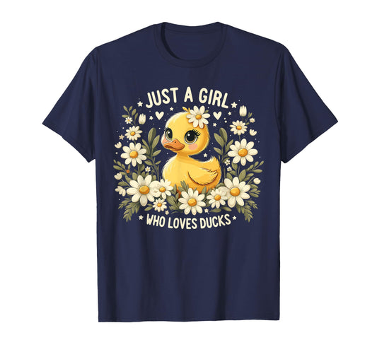 Just a Girl Who Loves Ducks Girl Cute Funny Duck T-Shirt
