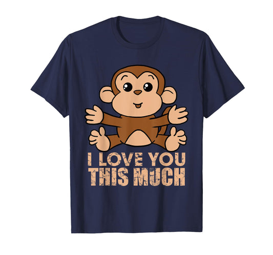 Monkey I Love You This Much Valentine's Day Gift T-Shirt T-Shirt