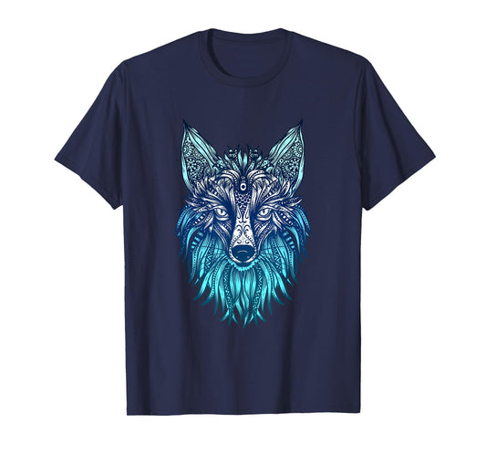 Arctic Fox Tribal Face Ornaments Antarctica Animal Fox T-Shirt