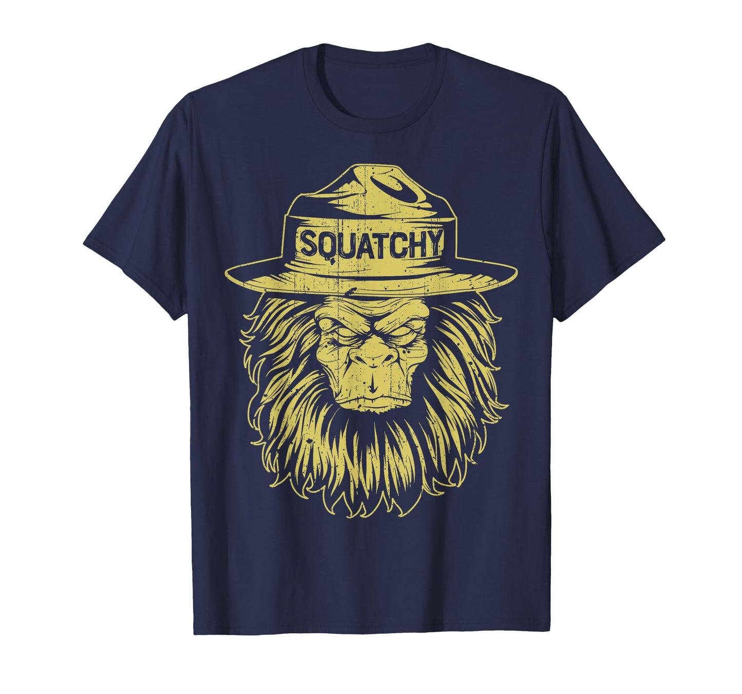 Bigfoot Squatchy Sasquatch Hat Smokey Retro Vintage Bear T-Shirt