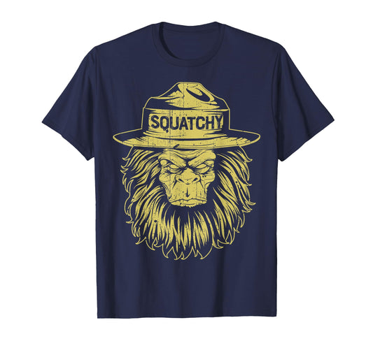 Bigfoot Squatchy Sasquatch Hat Smokey Retro Vintage Bear T-Shirt