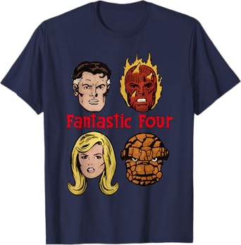 Marvel Fantastic Four Group Shot Comic Themed Poster T-Shirt