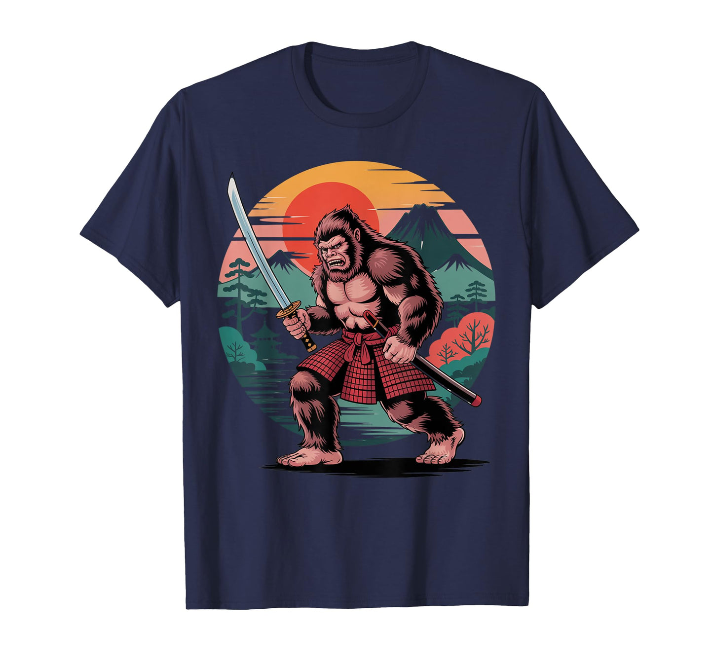 Retro Samurai Bigfoot Japanese for Men T-Shirt