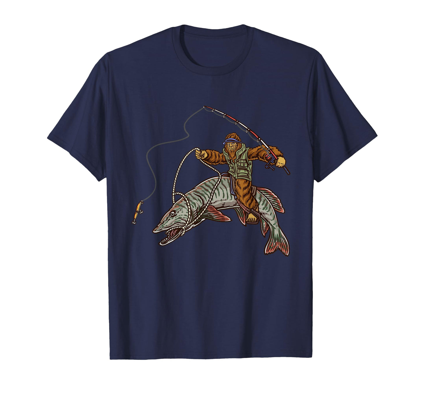 Muskie Fishing Tiger Musky Hunting Bigfoot Fishermen T-Shirt